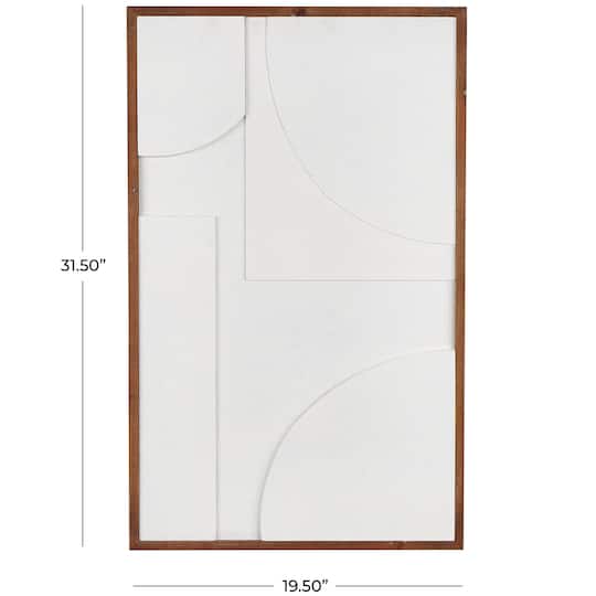 White Dimensional Geometric Framed Wall Décor